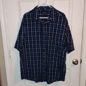 George Men's Blue and White Plaid Shirt
